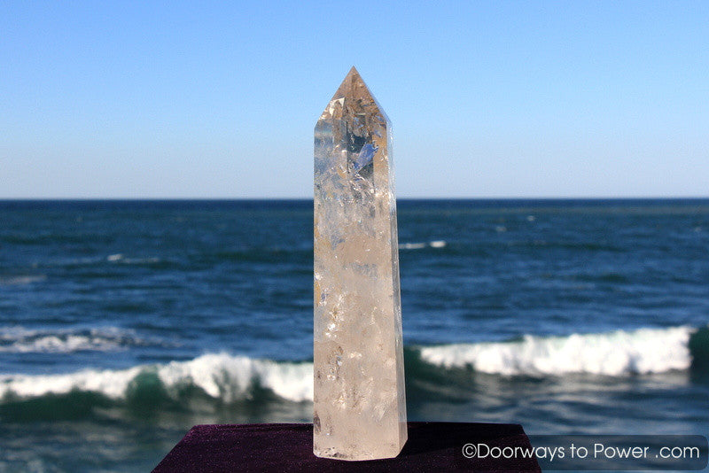 John of God Casa Healing Quartz Crystal Tower w/ Devic Temple & Rainbows