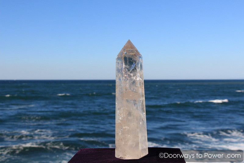 John of God Casa Healing Quartz Crystal Tower w/ Devic Temple & Rainbows
