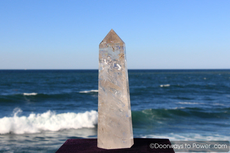 John of God Casa Healing Quartz Crystal Tower w/ Devic Temple & Rainbows