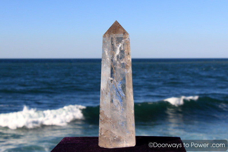 John of God Casa Healing Quartz Crystal Tower w/ Devic Temple & Rainbows