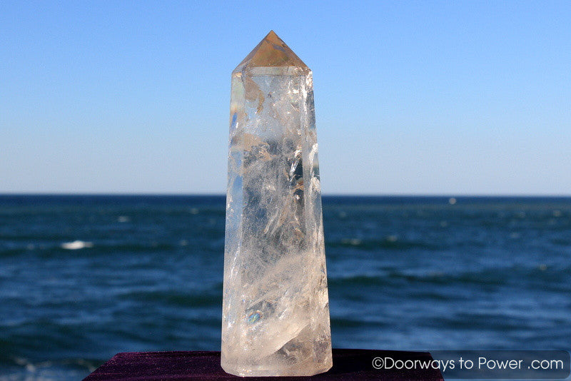 John of God Casa Healing Quartz Crystal Tower w/ Devic Temple & Rainbows