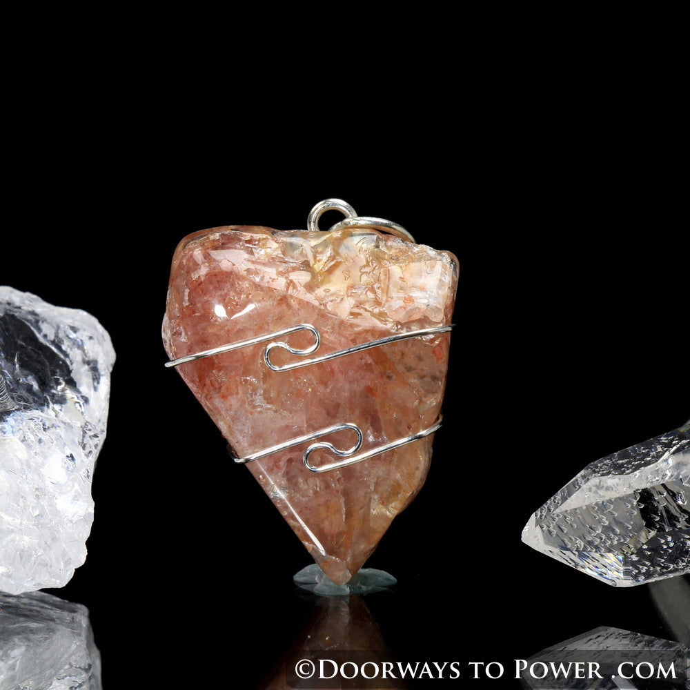 Himalaya Red Gold Azeztulite Pendant .925 SS