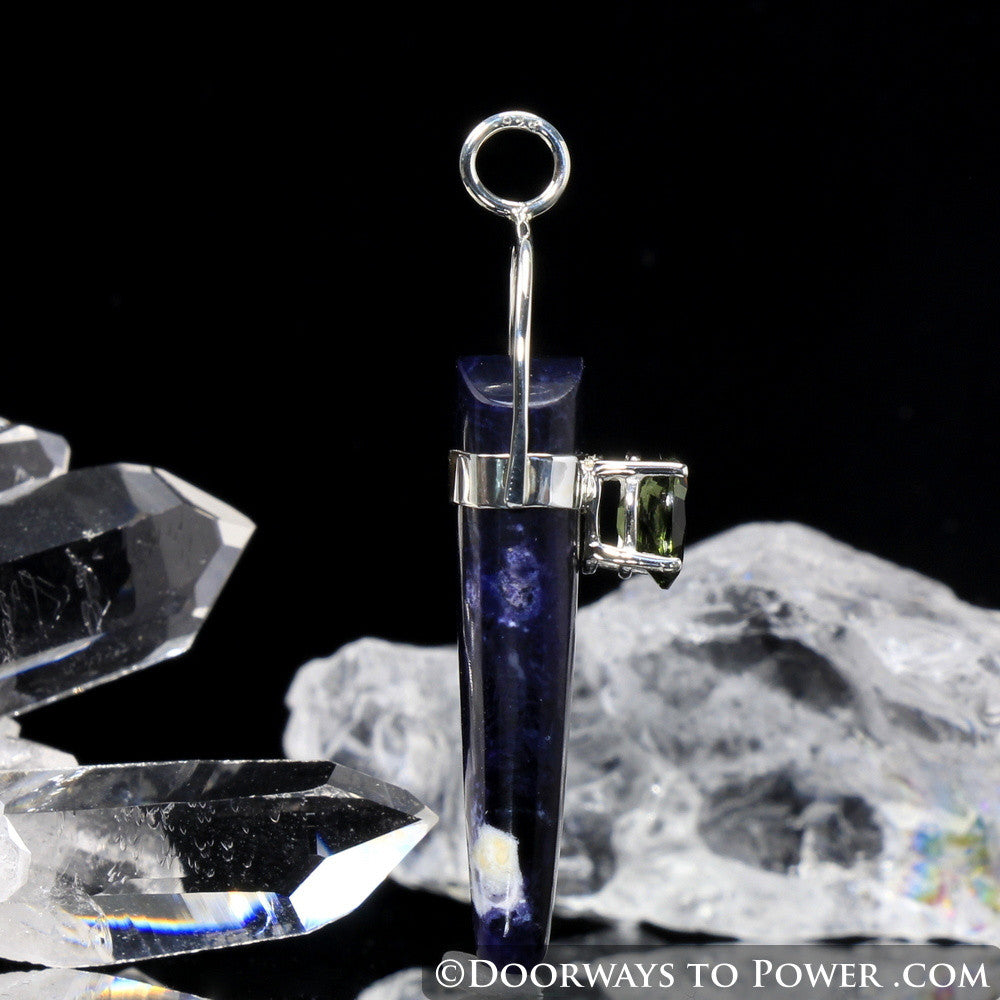 Violet Flame Opal Pendant w/ Moldavite