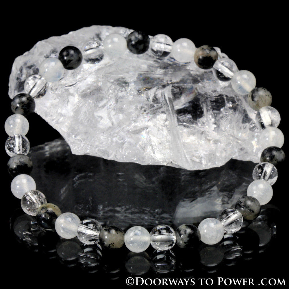 Pure Light 2021 Bracelets White Azeztulite, Satyaloka Clear & Black Azeztulite