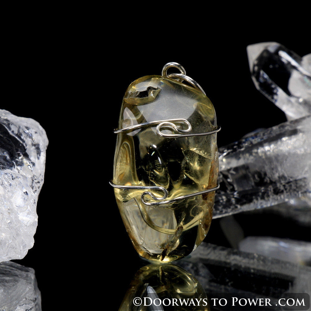 Golden Labradorite Wire Wrap Pendant .925 SS