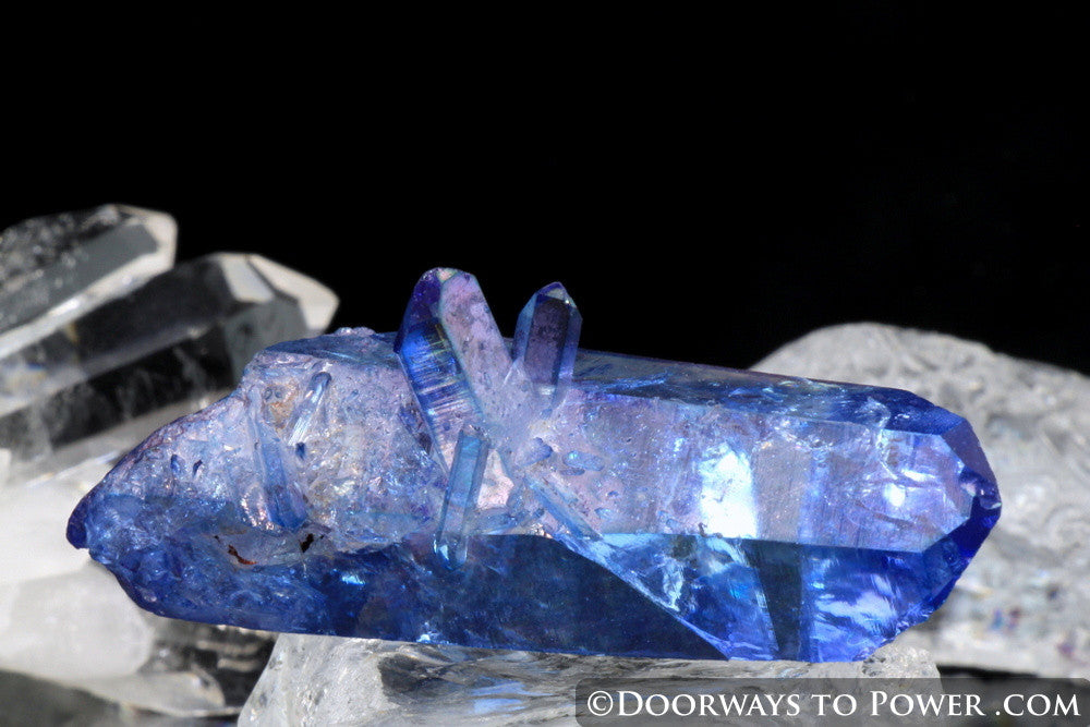 Tanzine Aura Himalayan Quartz Twin Crystal w/ Time Link