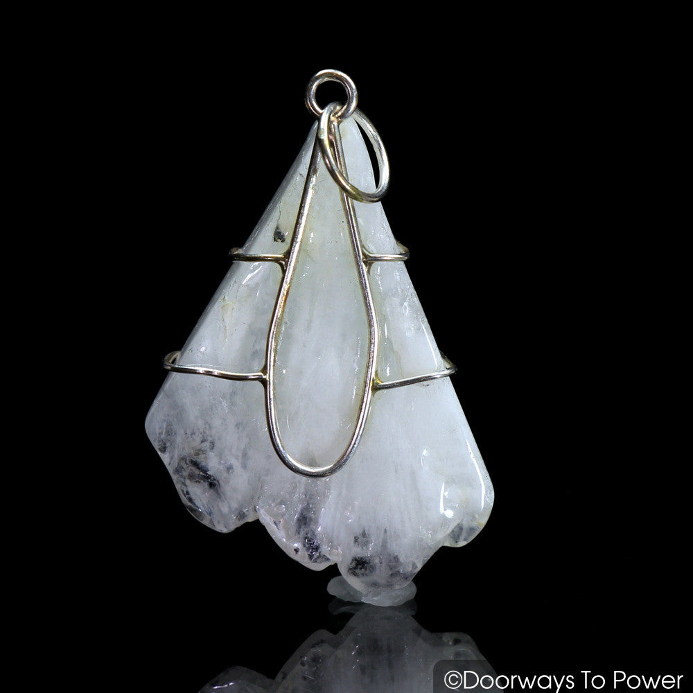 Sauralite Twin Azeztulite Crystal Pendant Azozeo Activated .925 SS RARE