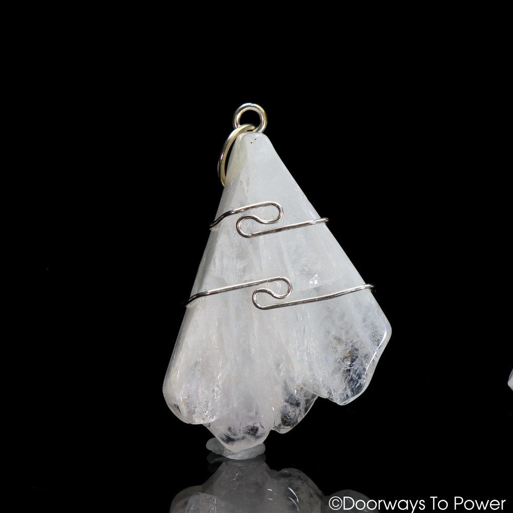 Sauralite Twin Azeztulite Crystal Pendant Azozeo Activated .925 SS RARE