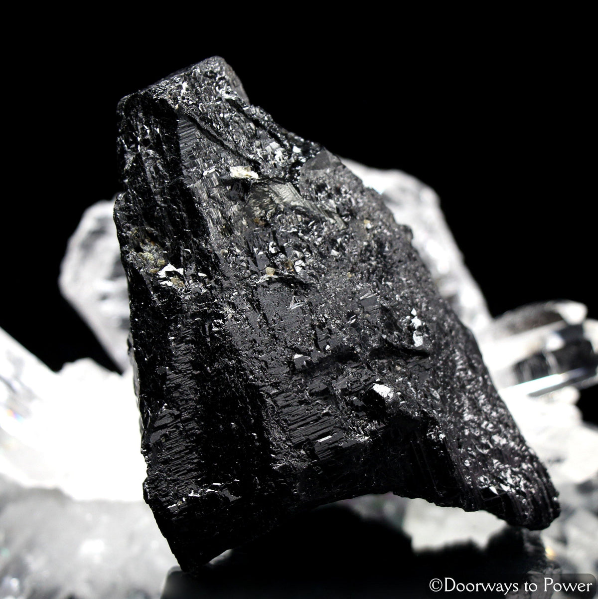 Black Tourmaline Crystal Altar Stone