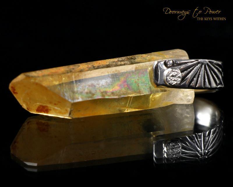 Tangerine Lemurian Light Language Crystal Pendant