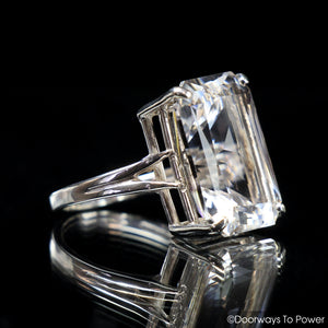 John of God Quartz Casa Crystal Faceted Gemstone Ring .925 SS