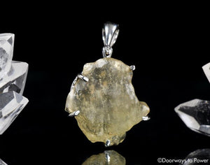 Libyan Desert Glass Gold Tektite Pendant