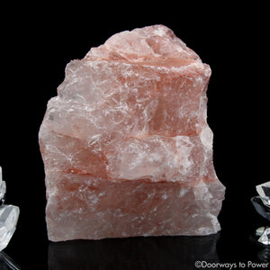 Pink Fire Azeztulite Quartz Crystal Altar Stone