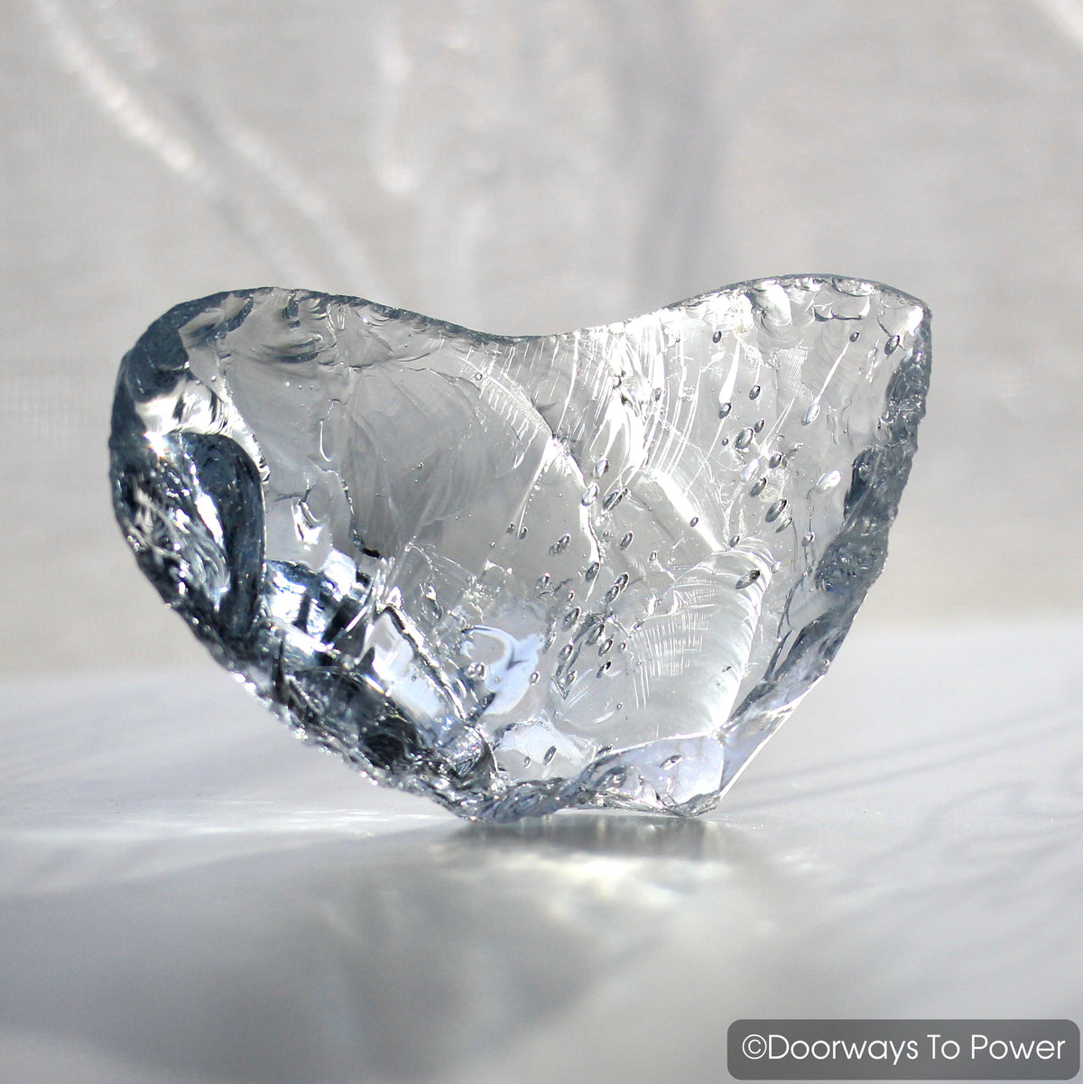 Lady Nellie Blue Monatomic Andara Crystal Glass Heart Rare