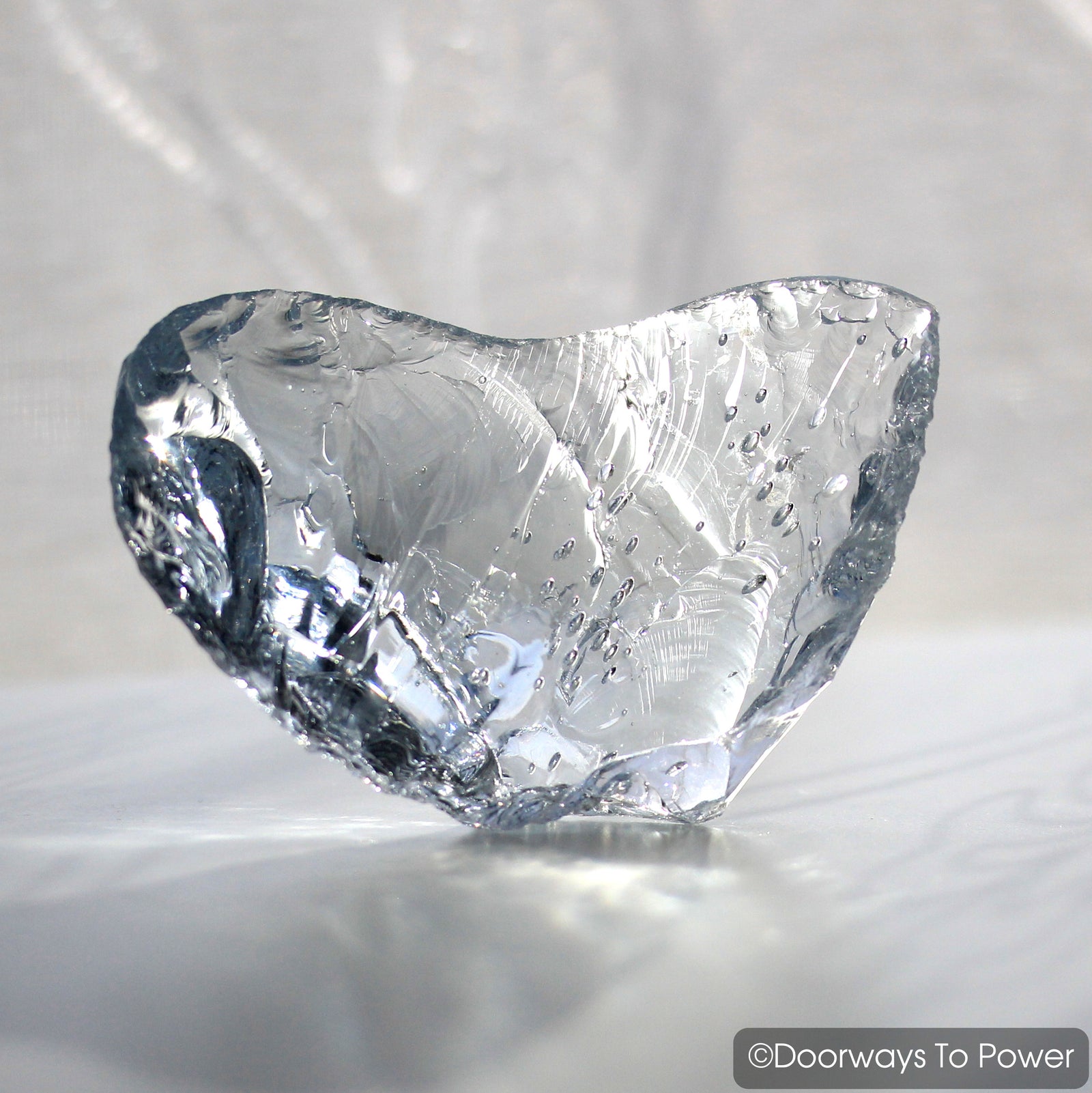 Lady Nellie Blue Monatomic Andara Crystal Glass Heart Rare