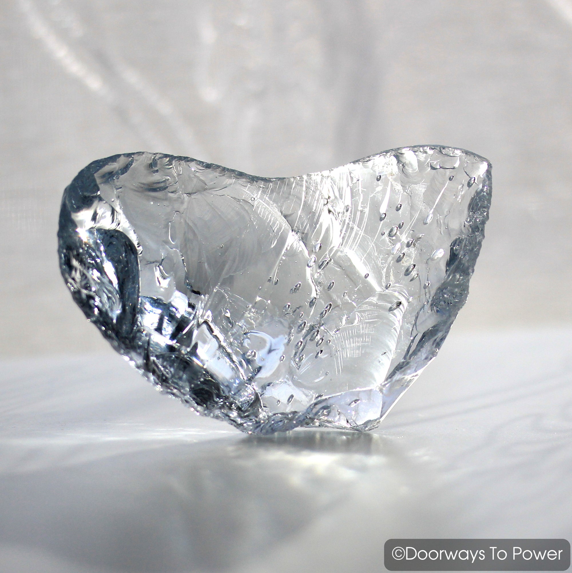 Lady Nellie Blue Monatomic Andara Crystal Glass Heart Rare