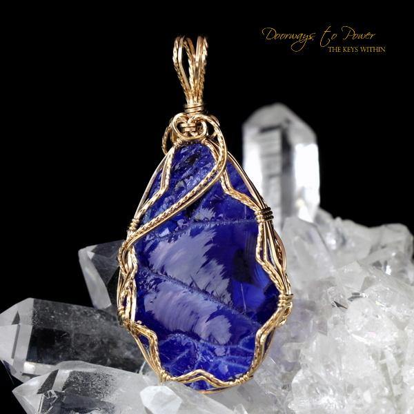 Tanzanite Fire Andara Crystal Pendant 14k