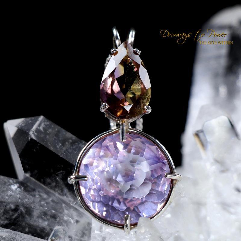 Ruby Lavender Quartz Pendant with Ametrine