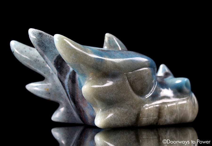 Dumortierite Hand Carved Crystal Dragon 'To Awaken'