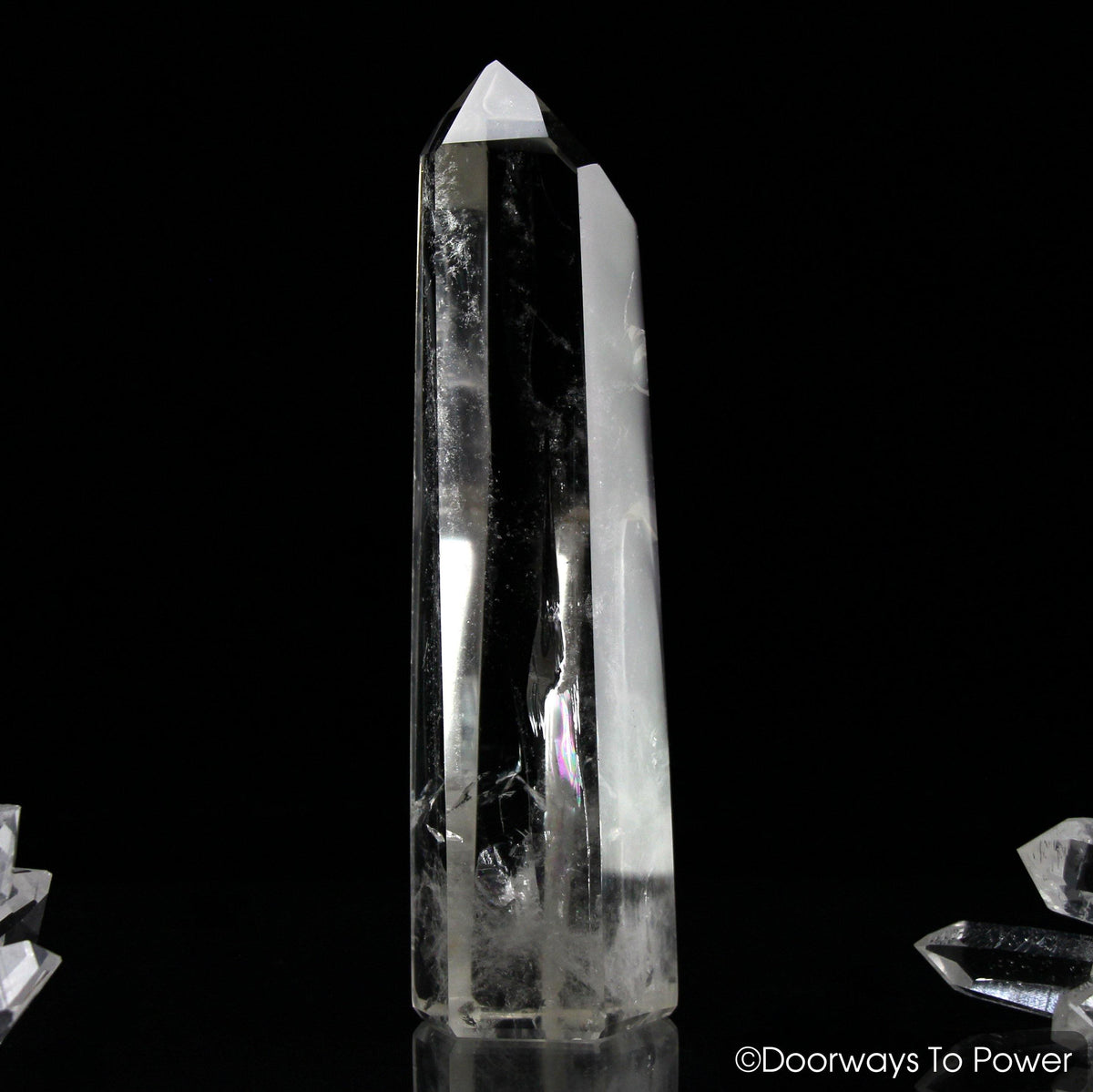 Dolphin Healing Quartz Crystal Point + Rainbows + Manifest Spirit Isis