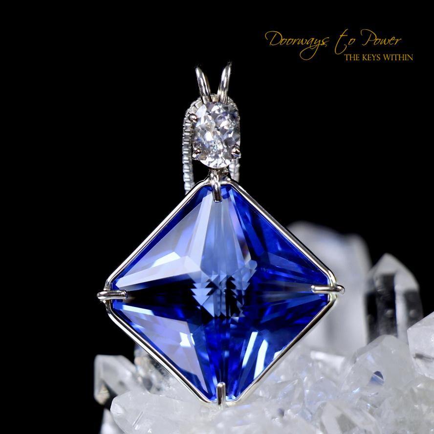 Siberian Blue Quartz Magician Stone Pendant Phenacite