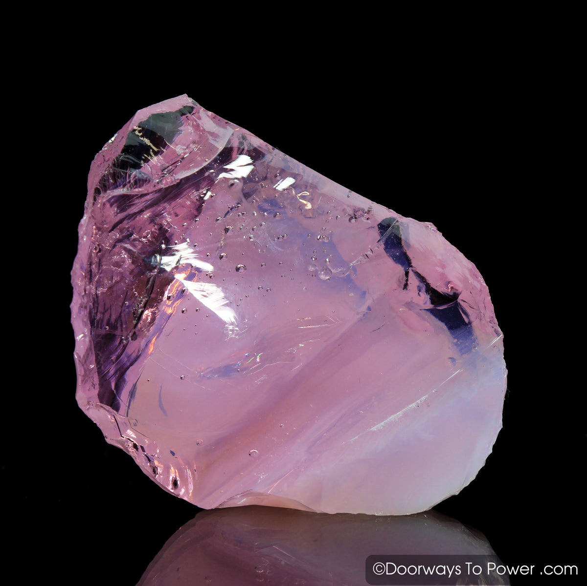 HGW Pink Monatomic Andara Crystal w/ Rainbows 'Heart of God Within'