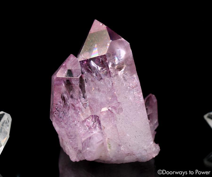 Rose Aura Quartz Record Keeper Twin Penetrator Crystal Cluster