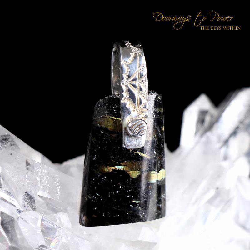 Nuummite Light Language Crystal Pendant 
