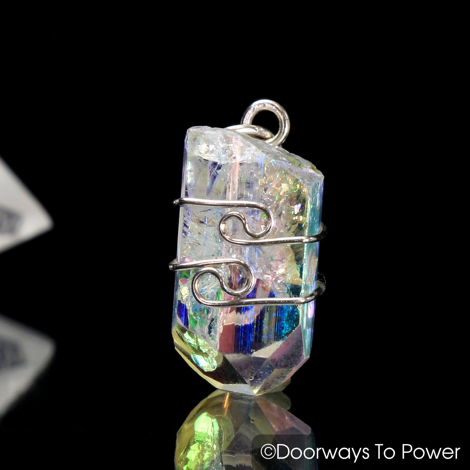 Angel Aura Danburite Synergy 12 Crystal Pendant .925 SS