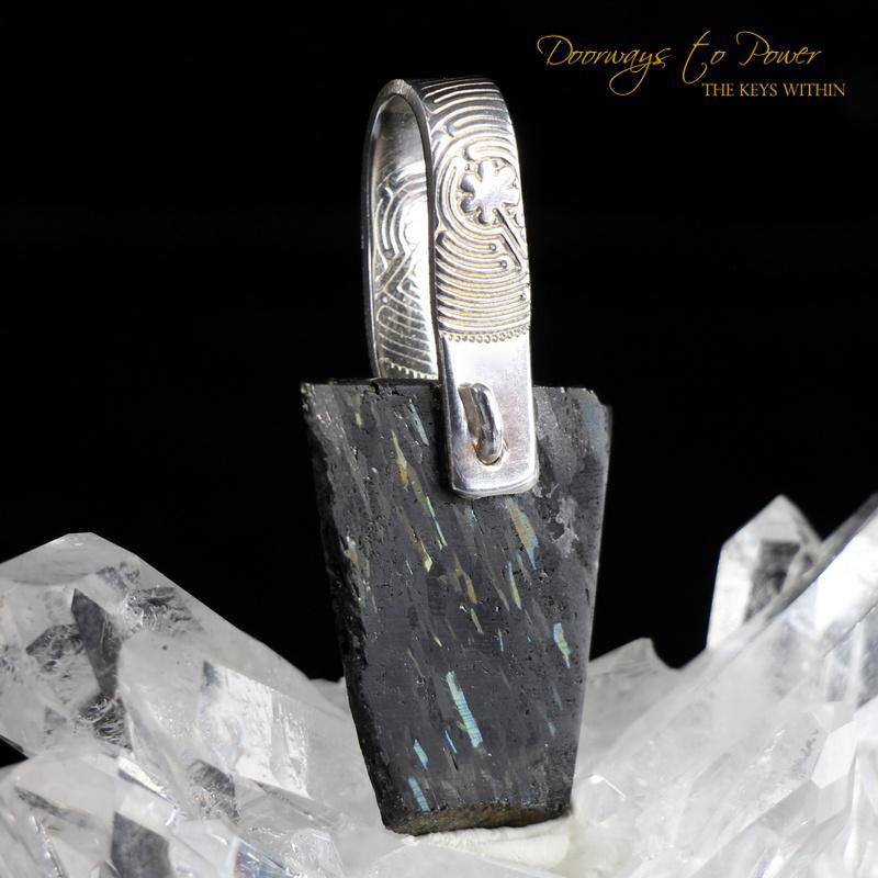 Nuummite Light Language Crystal Pendant