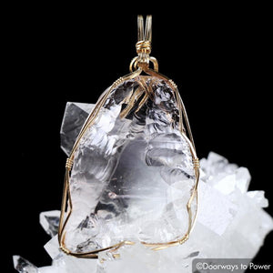 HGW Pink Andara 14 Gold Crystal Pendant 'Heart Of God Within'