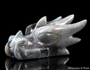 Dumortierite Hand Carved Crystal Dragon 'To Awaken'