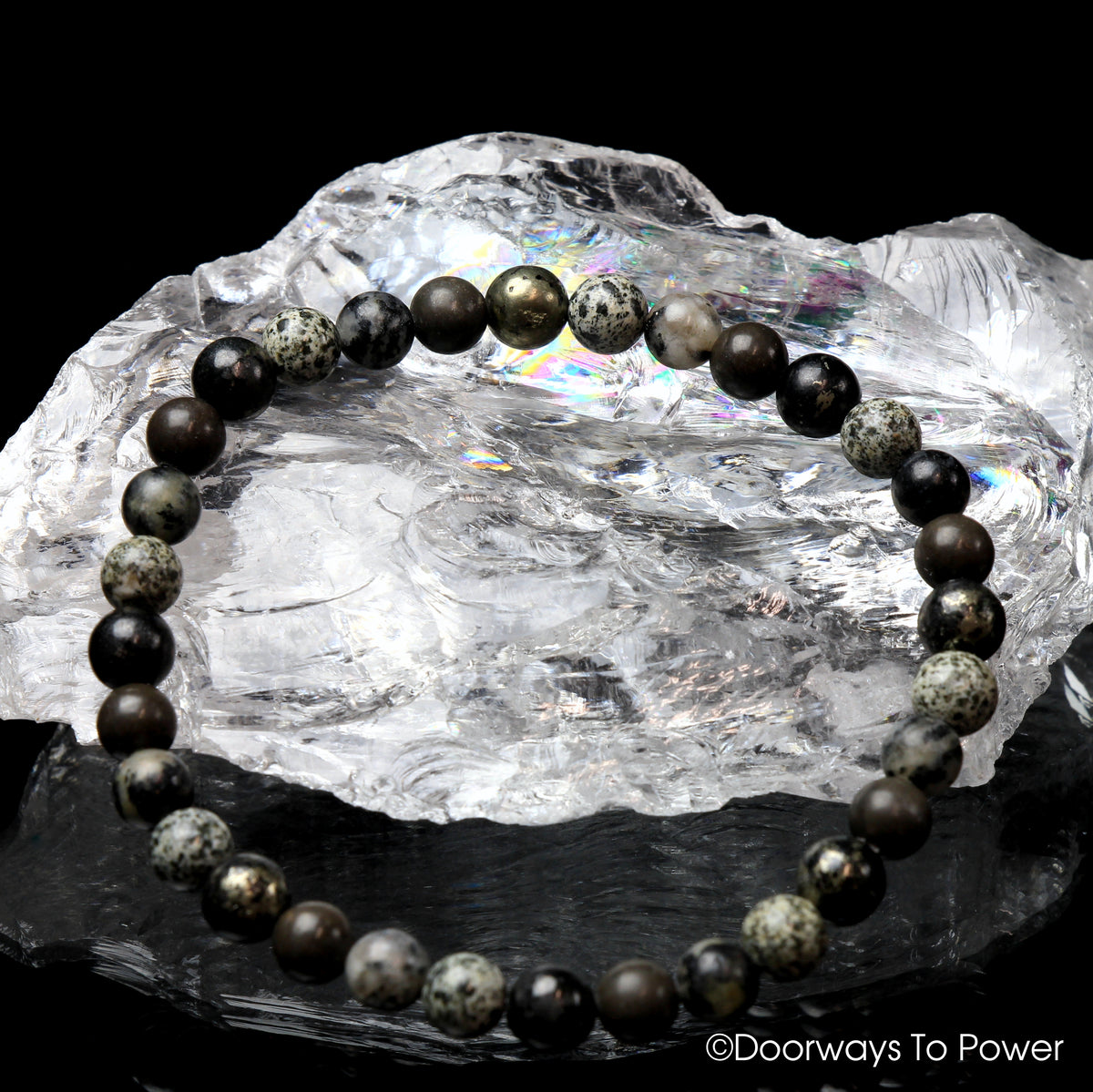 Grounded & Protected 2021 Master Shamanite, Healers Gold, Guardianite and Black Tourmaline Azeztulite Crystal Energy Bracelet