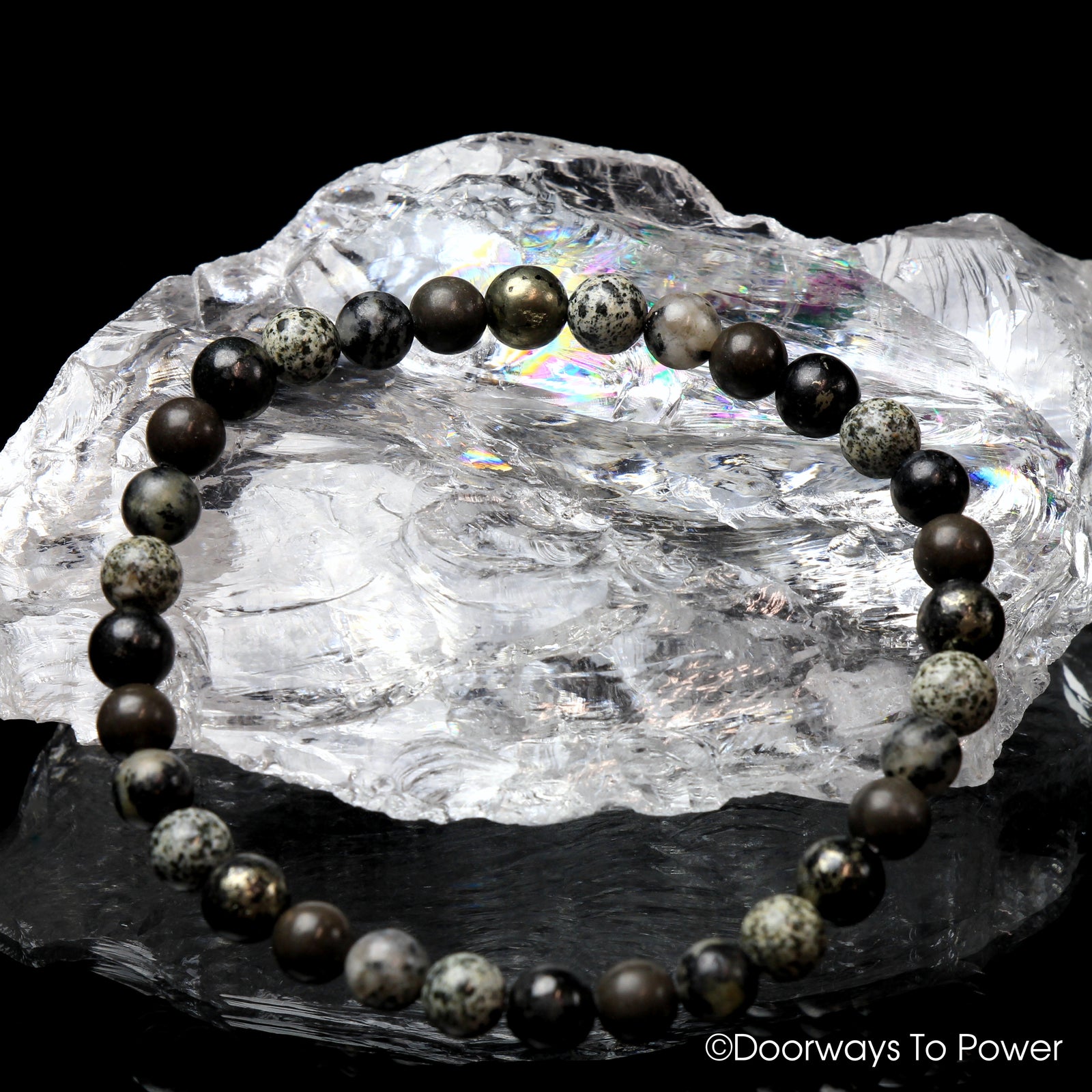 Grounded & Protected 2021 Master Shamanite, Healers Gold, Guardianite and Black Tourmaline Azeztulite Crystal Energy Bracelet