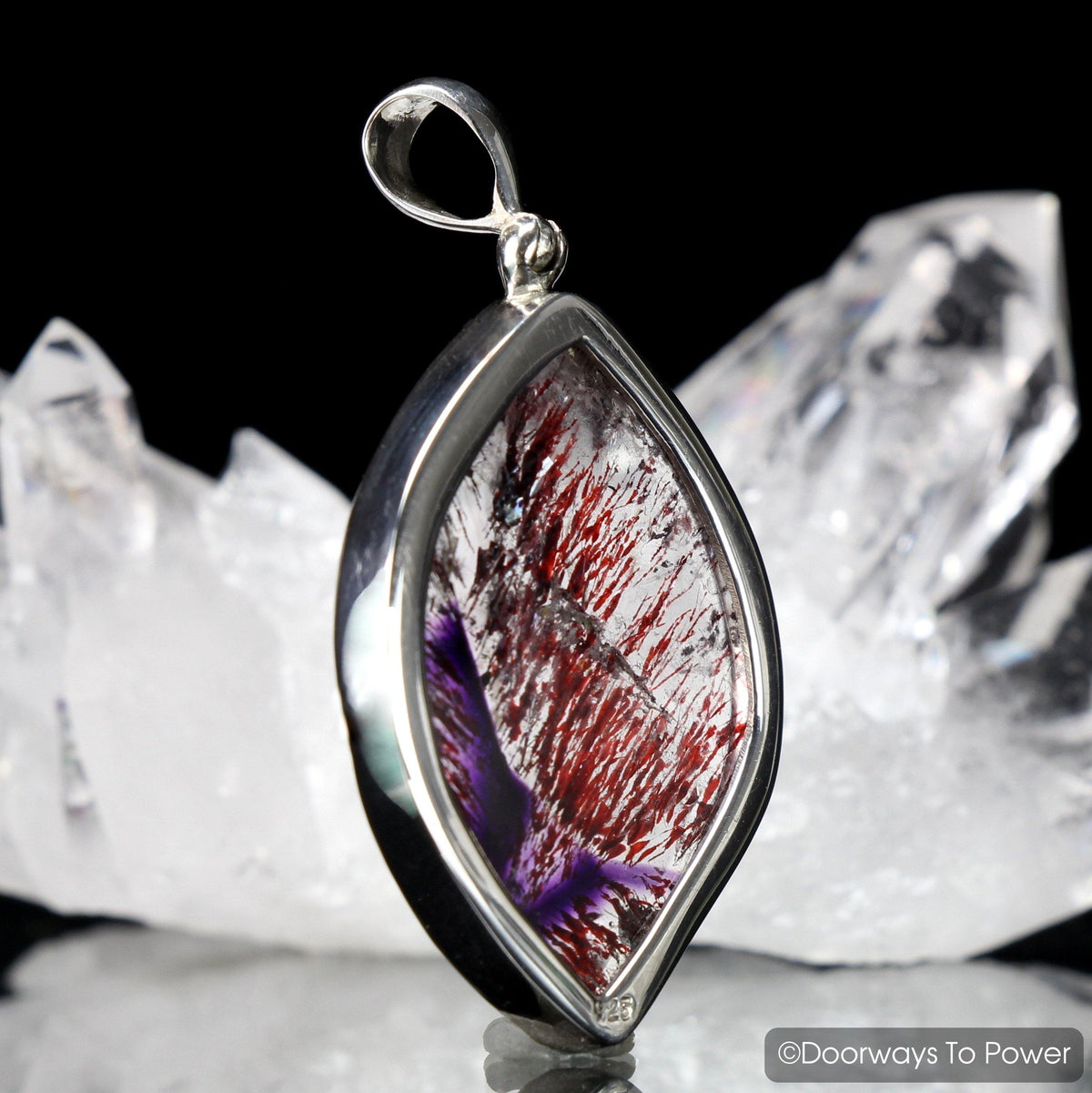 Melody Stone Super 7 Crystal Pendant .925 SS