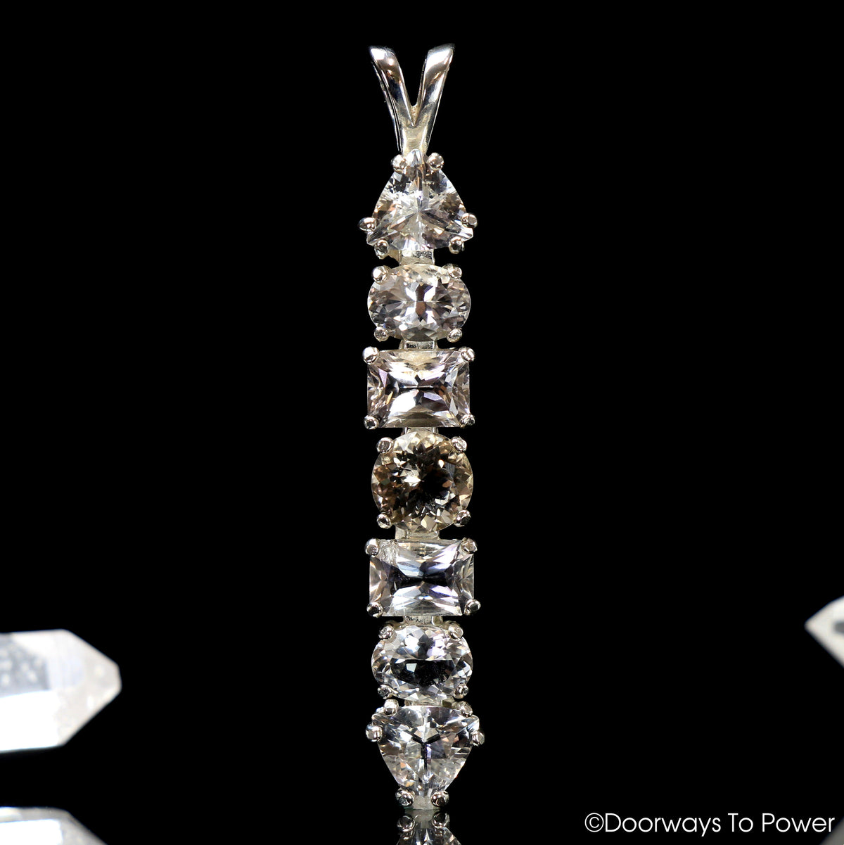 Ascension 7 Stones Crystal Pendant Satyaloka Azeztulite, Danburite, Nirvana Quartz & Petalite 
