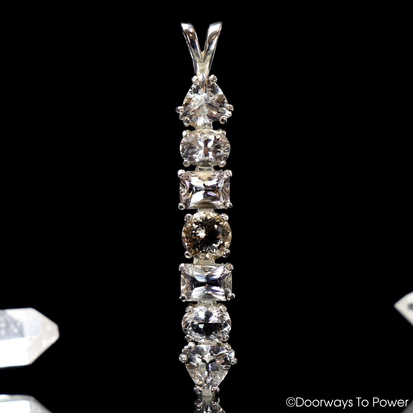 Ascension 7 Stones Crystal Pendant Satyaloka Azeztulite, Danburite, Nirvana Quartz & Petalite 