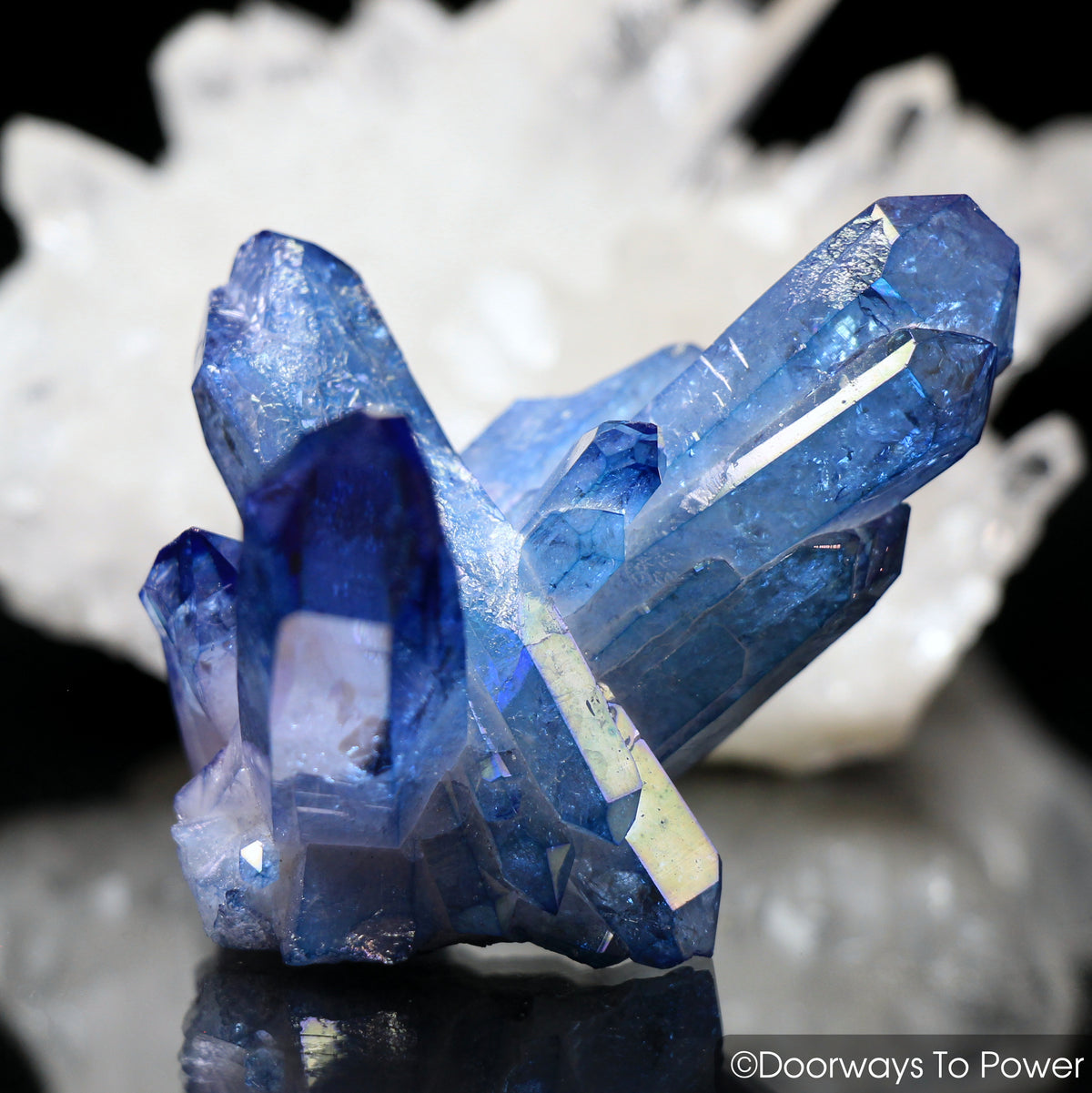  Tanzan Aura Quartz Twin Crystal Cluster Record Keepers & Time Links