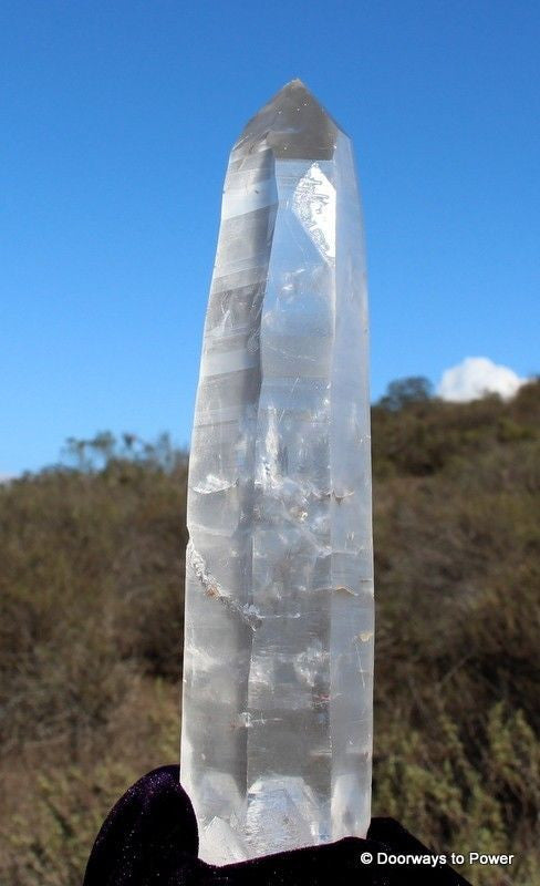 Lemurian Quartz Crystal Arch Angel Michael Protector Wand with Hematite