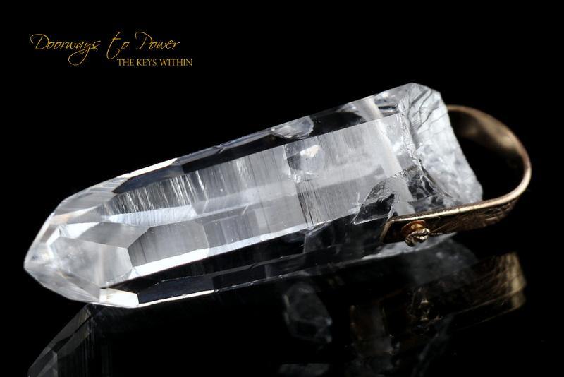 Lemurian Quartz Light Language Crystal Pendant 