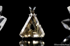 Golden Rutilated Quartz Triangle Faceted Pendant 'The Illuminator'