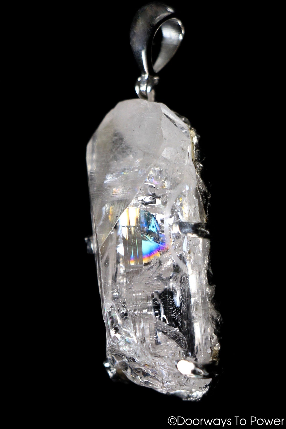Danburite Crystal Pendant .925 Sterling Silver 'Angelic Healer'