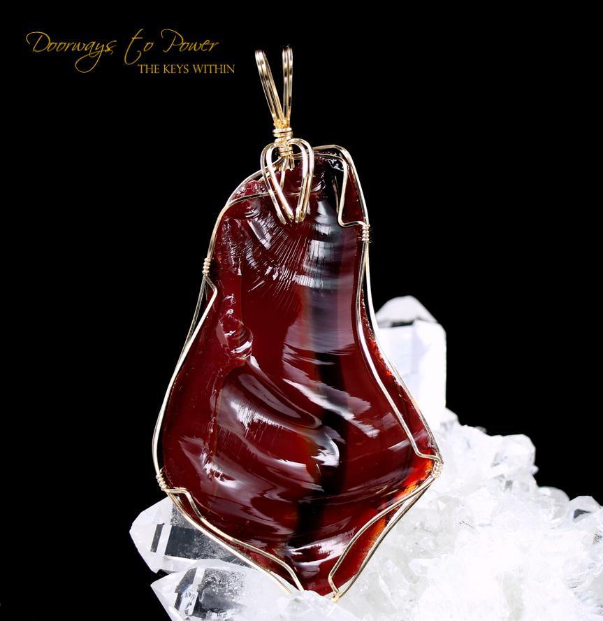 Dragons Blood Andara Crystal Pendant 14k Gold