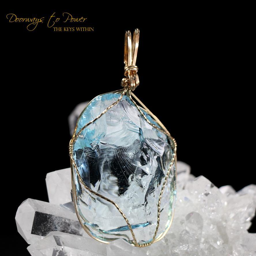 Galactic Oceanic Blue Sirius Andara Pendant 14k