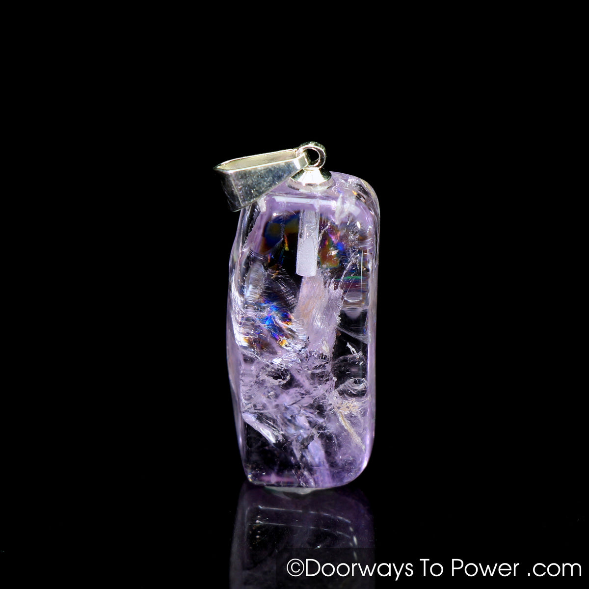 John of God Amethyst Crystal Pendant | Blessed Casa Crystal w/ Rainbows