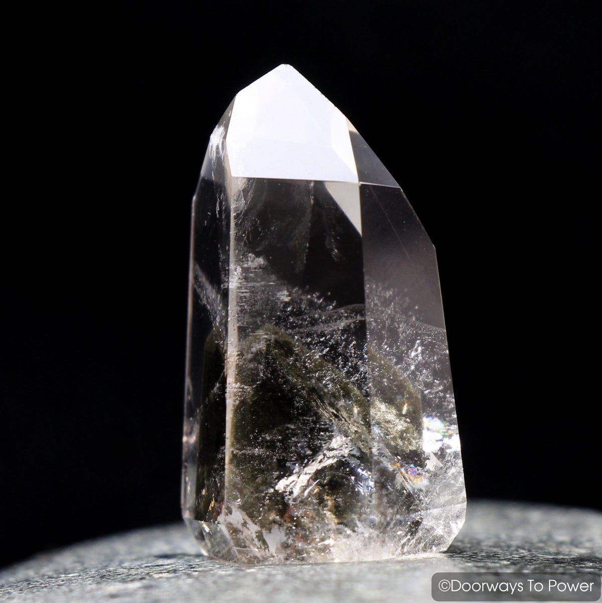 Brookite in Quartz Channeling Crystal Point Synergy 12 Stone Rare