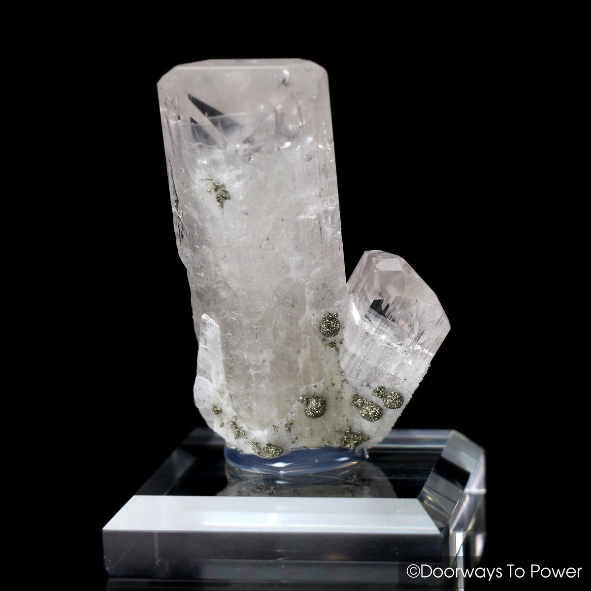 Danburite Synergy 12 Stone Twin Crystal Specimen Pyrite