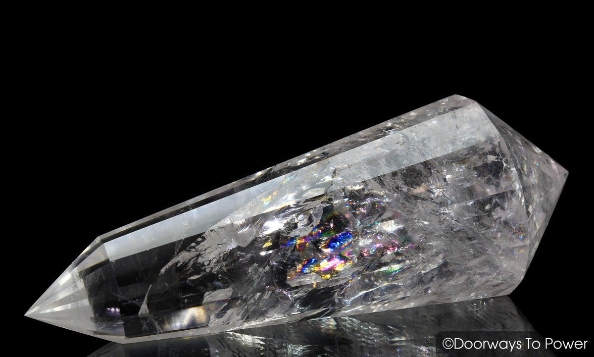 John of God Crystal 12 Sided Vogel Healing Quartz Wand & Devic Temple