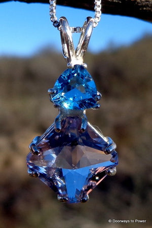 Amethyst & Blue Topaz Mini Magician Stone Pendant 