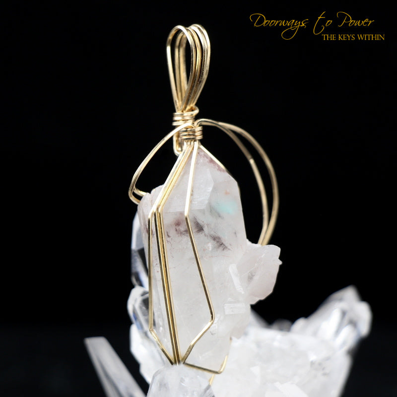 Ajoite Crystal Pendant 14k 